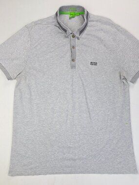 Hugo Boss Slim Fit Moisture Manager Lightweight Mens Gray 2XL Short Sleeve Polo